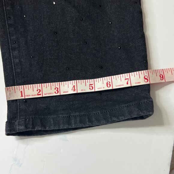 Lane Bryant Black Denim Rhinestone Embellished Jeans Plus Size 18 - Picture 11 of 12